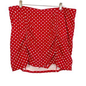 Torrid Red & White Polka Dot Ruched Swim Skirt with Built-In Bikini Bottoms - 3X
